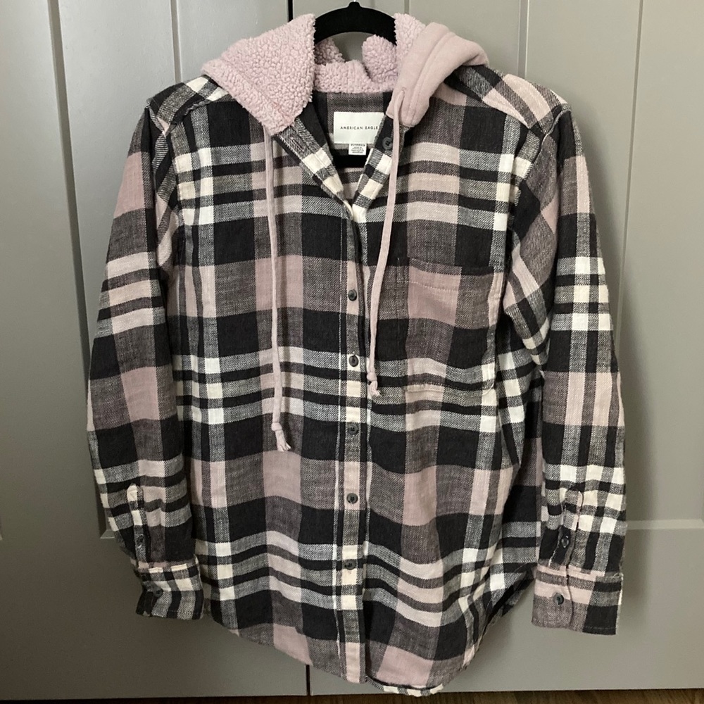 American Eagle Hooded Flannel